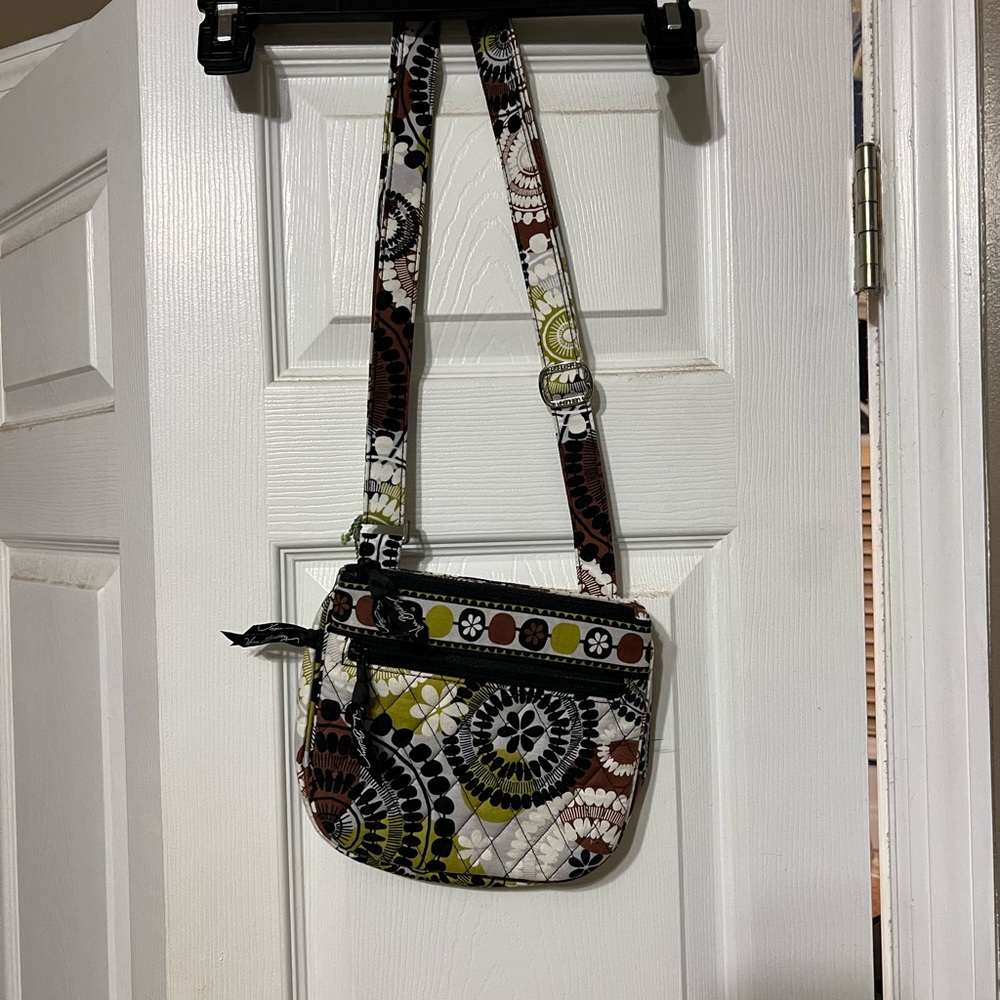 Vera Bradley Floral Crossbody Bag - Black, White, Green, Brown